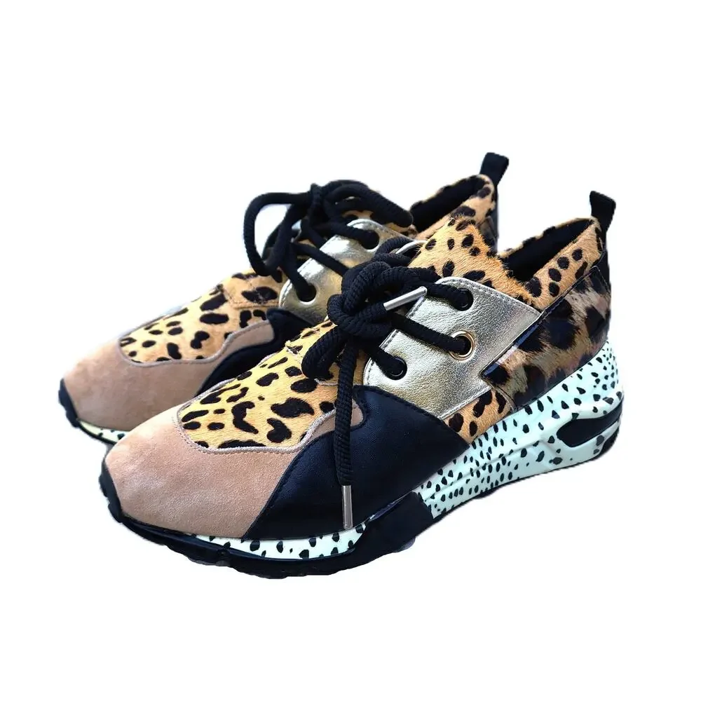 Steve Madden Cliff Cheetah Print Wedge Fashion Sneakers 8